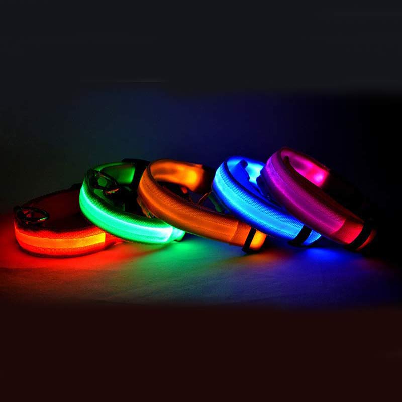 Nylon LED Safety Collar – Night Glow & Flashing Collar for Dogs and Cats