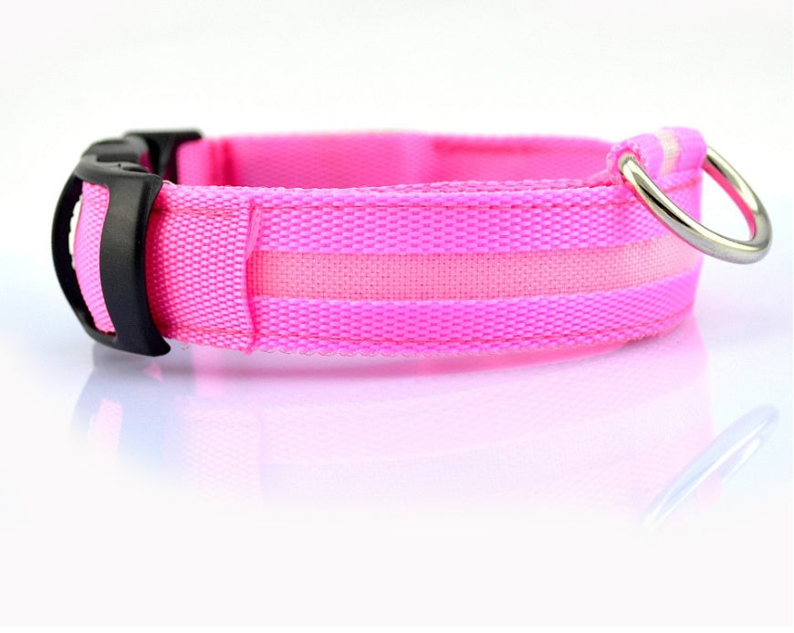 Nylon LED Safety Collar – Night Glow & Flashing Collar for Dogs and Cats