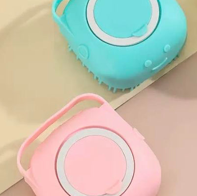 Silicone Dog Bath & Massage Gloves | Pet Grooming Brush with Shampoo Dispenser