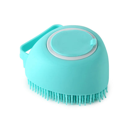 Silicone Dog Bath & Massage Gloves | Pet Grooming Brush with Shampoo Dispenser