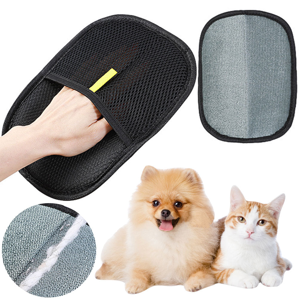 "Pet Hair Remover Grooming Glove – Deshedding Brush Mitt for Dogs, Cats & Rabbits with Long, Short & Curly Hair"