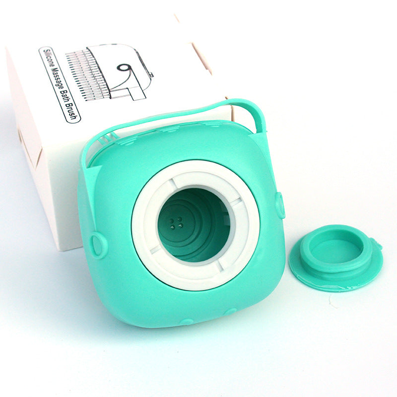 Silicone Dog Bath & Massage Gloves | Pet Grooming Brush with Shampoo Dispenser